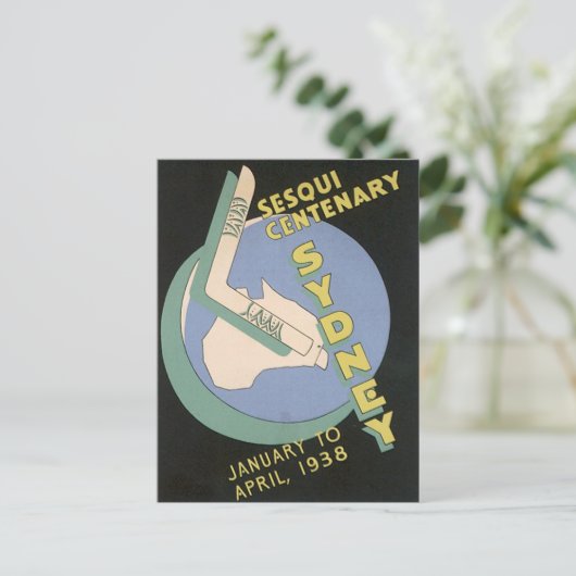 Vintag Sydney Australien Postkarte (Stehend Vorderseite)