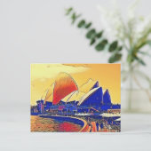 Vintag Sydney Opera House, Australien Postkarte (Stehend Vorderseite)