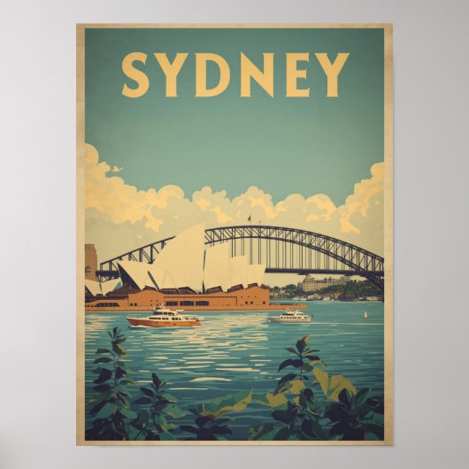 Vintag Sydney Travel Poster (Vorne)