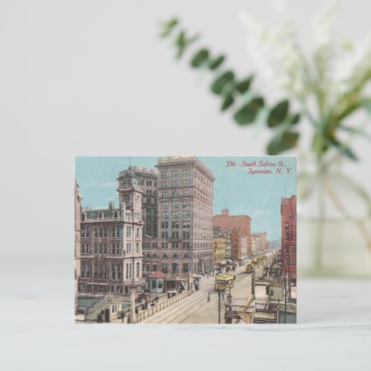 Vintag Syracuse NY Postkarte (Stehend Vorderseite)