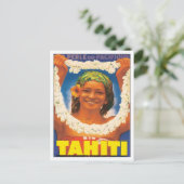 Vintag Tahiti Postkarte (Stehend Vorderseite)