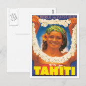 Vintag Tahiti Postkarte (Vorne/Hinten)