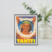 Vintag Tahiti Postkarte (Stehend Vorderseite)