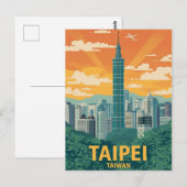 Vintag Taipei Taiwan Reiseplakat Postkarte (Vorne/Hinten)