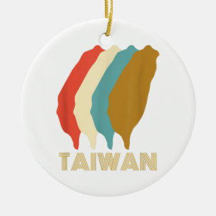 Vintag Taiwan T - Shirt, I Liebe Taiwan Karte Keramik Ornament