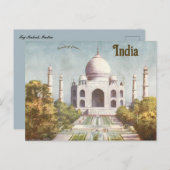 Vintag Taj Mahal Agra Indien Postkarte (Vorne/Hinten)