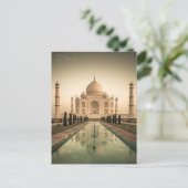 Vintag Taj Mahal, Indien; Wasserfarbenretro Postkarte (Stehend Vorderseite)