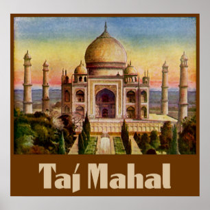 Vintag Taj Mahal Poster