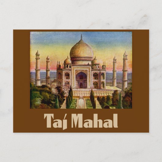 Vintag Taj Mahal Postkarte (Vorderseite)
