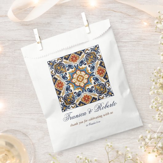 Vintag Talavera Azulejo blaue Fliesen Gastgeschenk Geschenktütchen (Ausgeschnitten)
