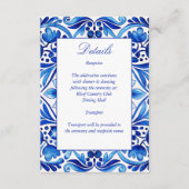 Vintag Talavera Azulejo Blauen Fliesen Hochzeit Begleitkarte (Vorderseite)