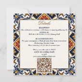 Vintag Talavera Azulejo Blauen Fliesen Hochzeit Einladung (Rückseite)