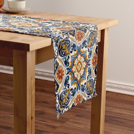 Vintag Talavera Azulejo Blauen Fliesen Hochzeit Kurzer Tischläufer (Beispiel)