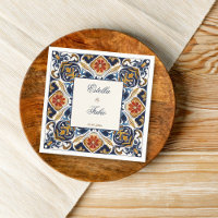Vintag Talavera Azulejo Blauen Fliesen Hochzeit
