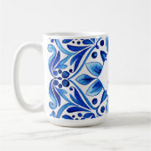 Vintag Talavera Azulejo blauen Fliesen mit Monogra Kaffeetasse (Links)