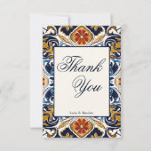 Vintag Talavera Azulejo Hochzeit Dankeskarte (Vorderseite)