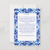 Vintag Talavera Azulejo Hochzeit der Volkskunst Dankeskarte (Rückseite)