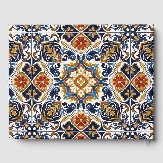 Vintag Talavera Azulejo mexikanische Hochzeitsgesc Gästebuch (Rückseite)