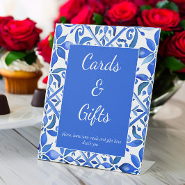 Vintag Talavera blauer Kachel Hochzeitsgeschenke Sockelschild