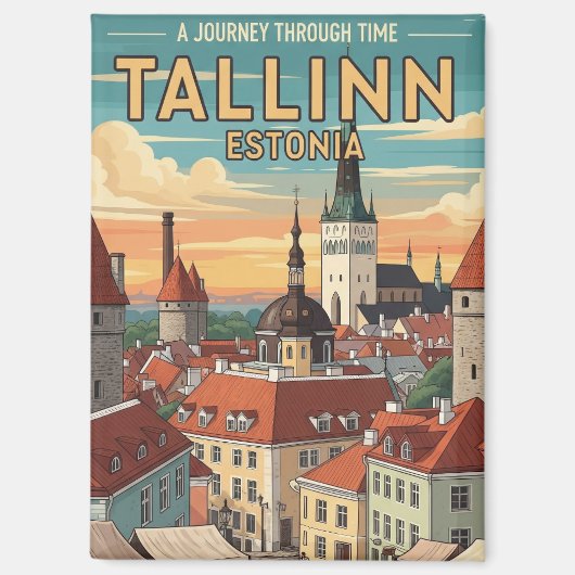 Vintag Tallinn Estland Reisen Magnet (Vorderseite)