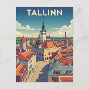Vintag Tallinn Estland Reisen Postkarte