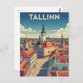 Vintag Tallinn Estland Reisen Postkarte (Vorne/Hinten)