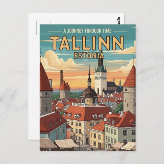 Vintag Tallinn Estland Reisen Postkarte (Vorne/Hinten)