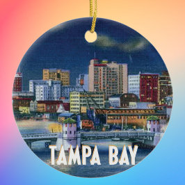 Vintag Tampa Florida Skyline Keramik Ornament