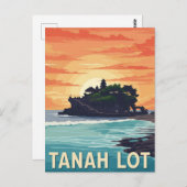 Vintag Tanah Lot Bali Indonesia Travel Postkarte (Vorne/Hinten)
