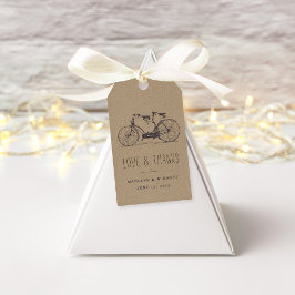Vintag Tandem Bicycle Gastgeschenk Hochzeit Vielen Geschenkanhänger