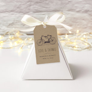Vintag Tandem Bicycle Gastgeschenk Hochzeit Vielen Geschenkanhänger