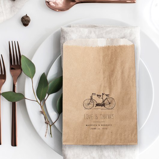 Vintag Tandem Bicycle Wedding Vielen Dank Geschenktütchen