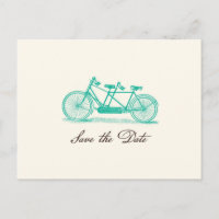 Vintag Tandem Bike Save the Date Postkarte