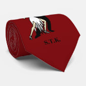 Vintag Tango Dancers Burgundy Krawatte (Gerollt)