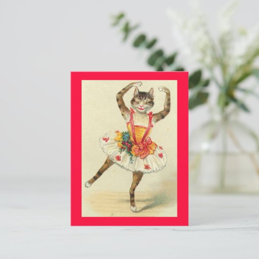 Vintag Tanzkitty Postkarte (Stehend Vorderseite)