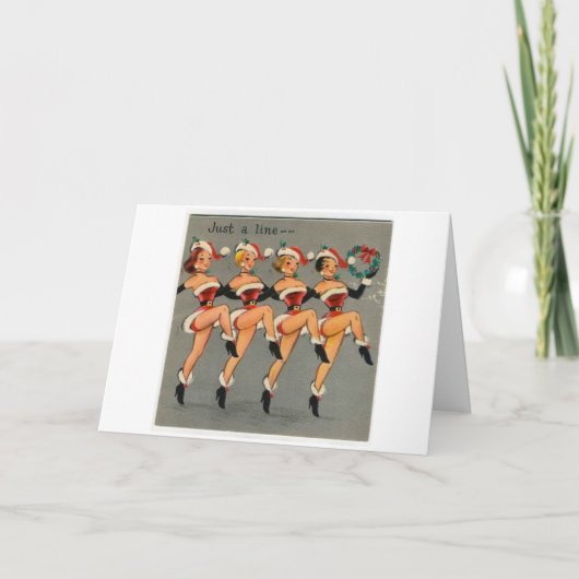 Vintag - Tanzmädchen bringen Weihnachtsfeier, Feiertagskarte (Vorderseite)