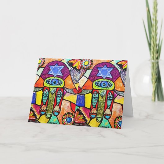 Vintag Tapastry Hamsa Karte (Vorderseite)