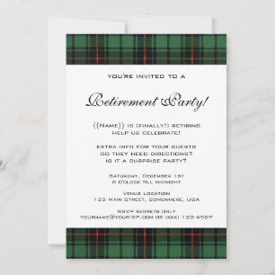 Vintag Tartan, Davidson Modern Retirement Party Einladung