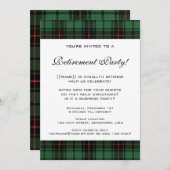 Vintag Tartan, Davidson Modernes Party für Altersv Einladung (Vorne/Hinten)