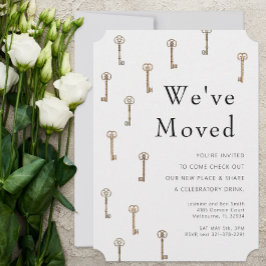 Vintag Tasten Neue Zuhause Ankündigung & Einladung