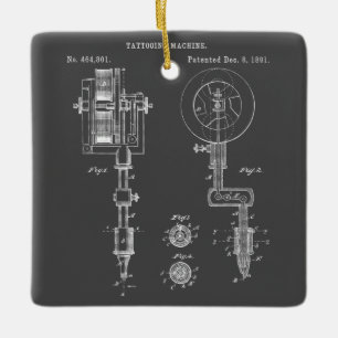 Vintag Tattoo Artist Gun Shirt Keramikornament