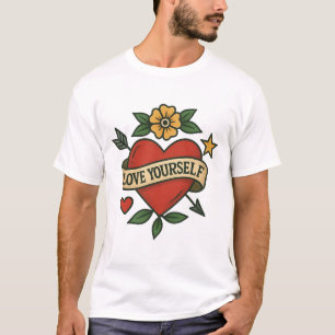 Vintag Tattoo Heart PNG Liebe Sie selbst T-Shirt