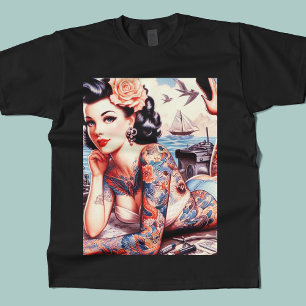 Vintag Tattoo Old School Girl T-Shirt