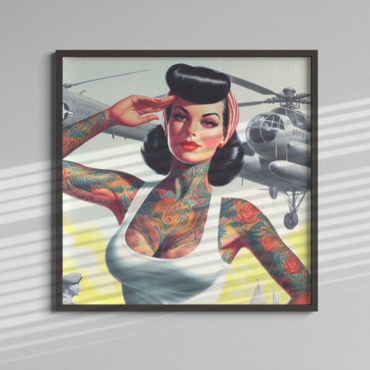 Vintag Tattoo Pinup Poster