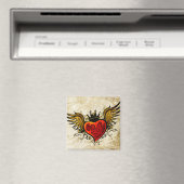 Vintag Tattoo Winged Heart Magnet (In Situ (Geschirrspüler))