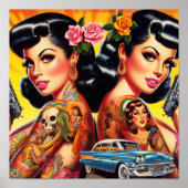 Vintag Tattooed Twins Button-ups Poster (Vorne)