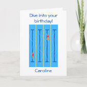 Vintag tauchen in dein Geburtstagsschwimmwagen Karte (Vorderseite)