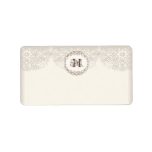 Vintag Taupe Lace - Elegante Schöne Hochzeiten Adressaufkleber