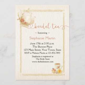 Vintag Tea Bridal Dusche Einladung