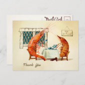 Vintag Tea Shrimp Danke, Postcard Postkarte (Vorne/Hinten)
